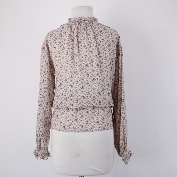 Joie Top Sz S Lt Pink Lavender Multi Color Floral Collared Cotton Viscose Top - Picture 9 of 13